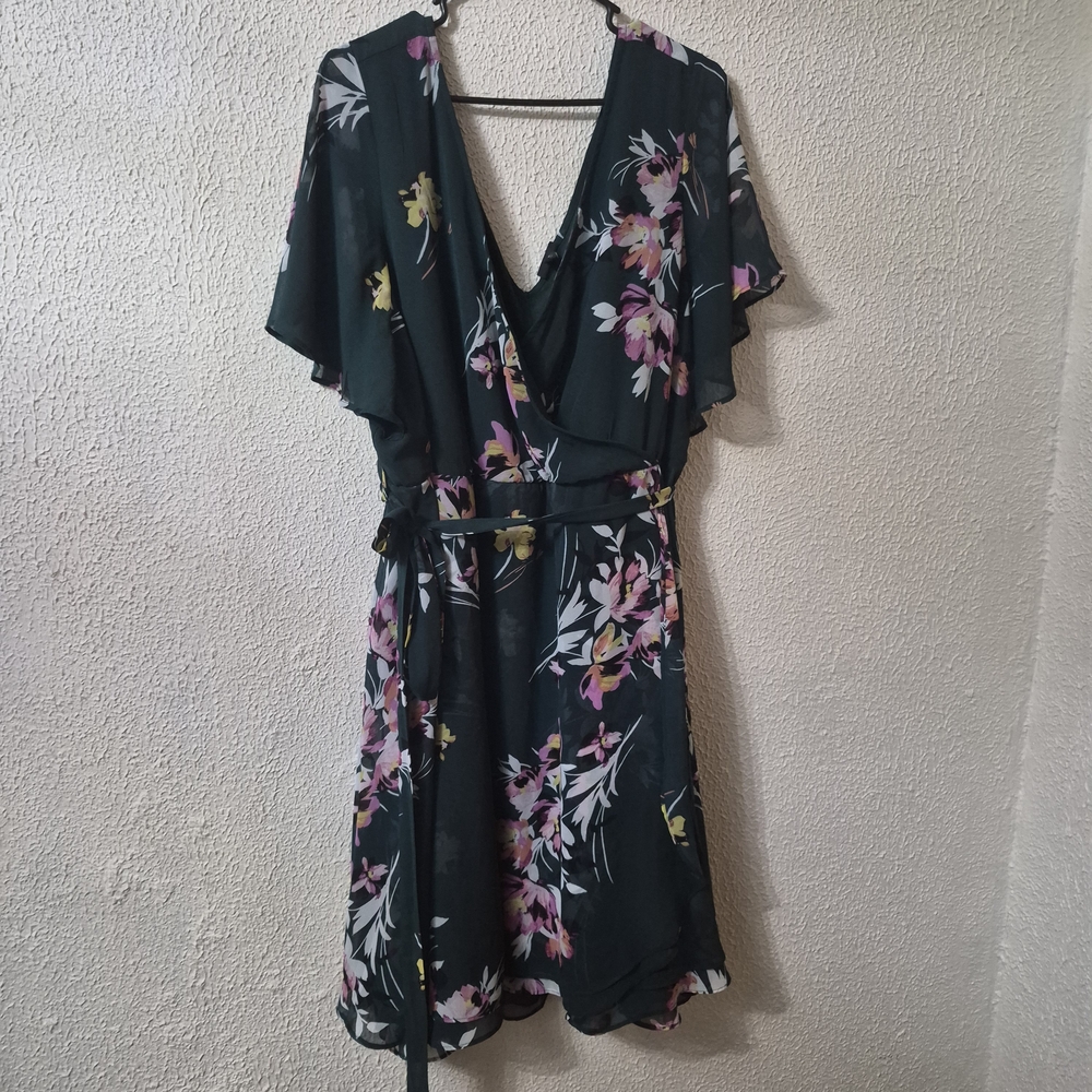 Torrid Floral Midi Dress - Black and Pink